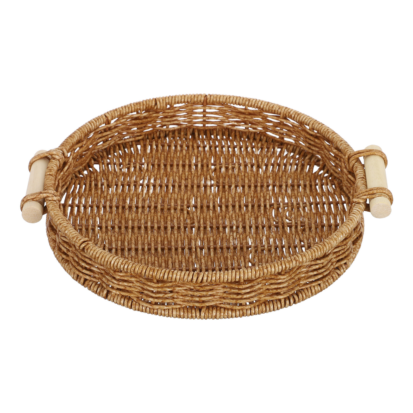 Rattan Tray Handle - Imitation Rattan Bread Basket 27Cm Round