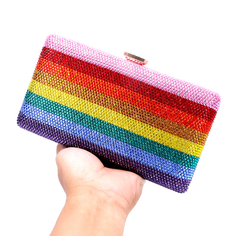 Interior Design With Ai - Rainbow Hand Carry Evening Dinner Bag