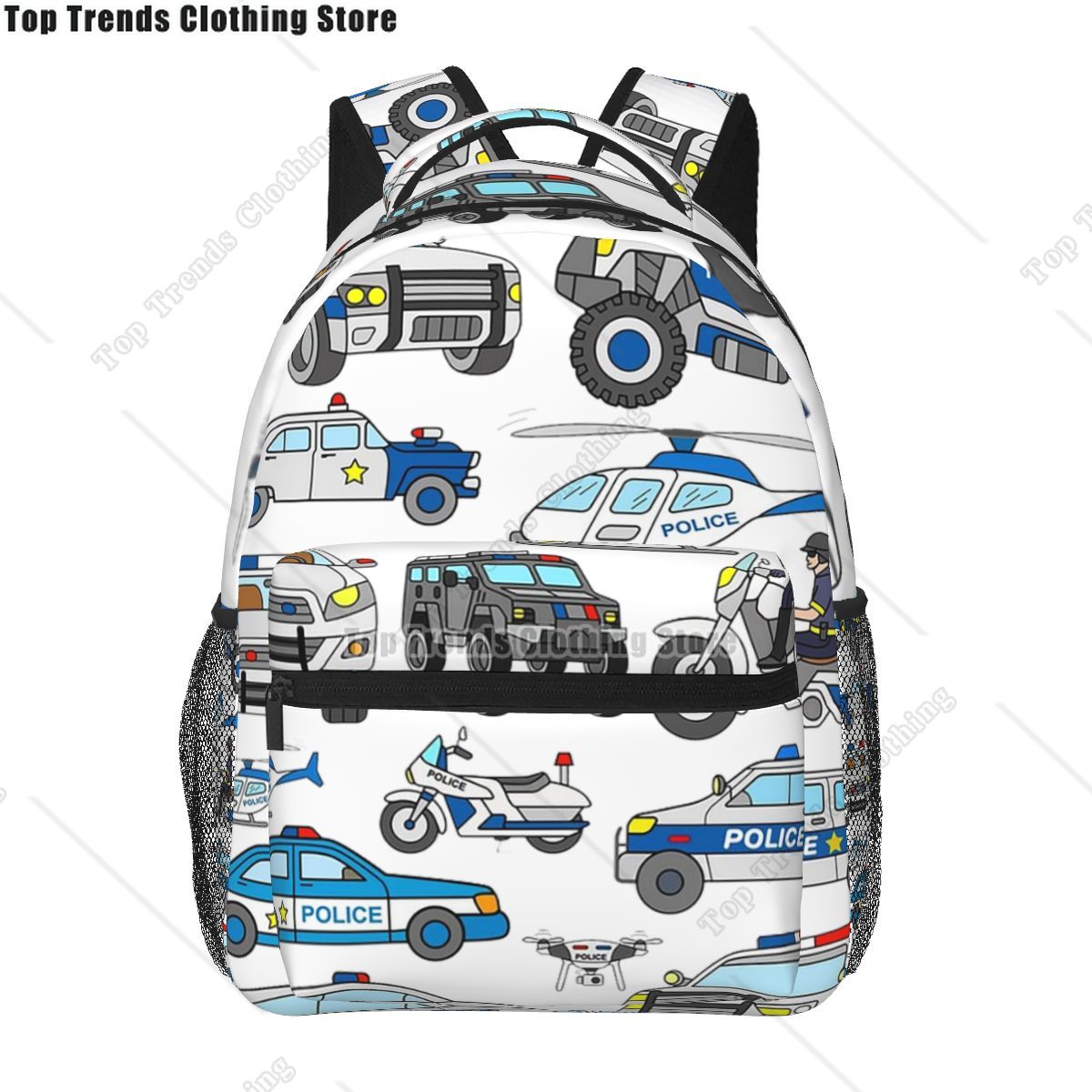 Interior Design Co - Police Car Design Backpacks Boys Girls
