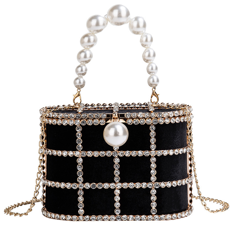 Interior Design With Ai - Luxury Diamond Metal Bucket Pearl Handle