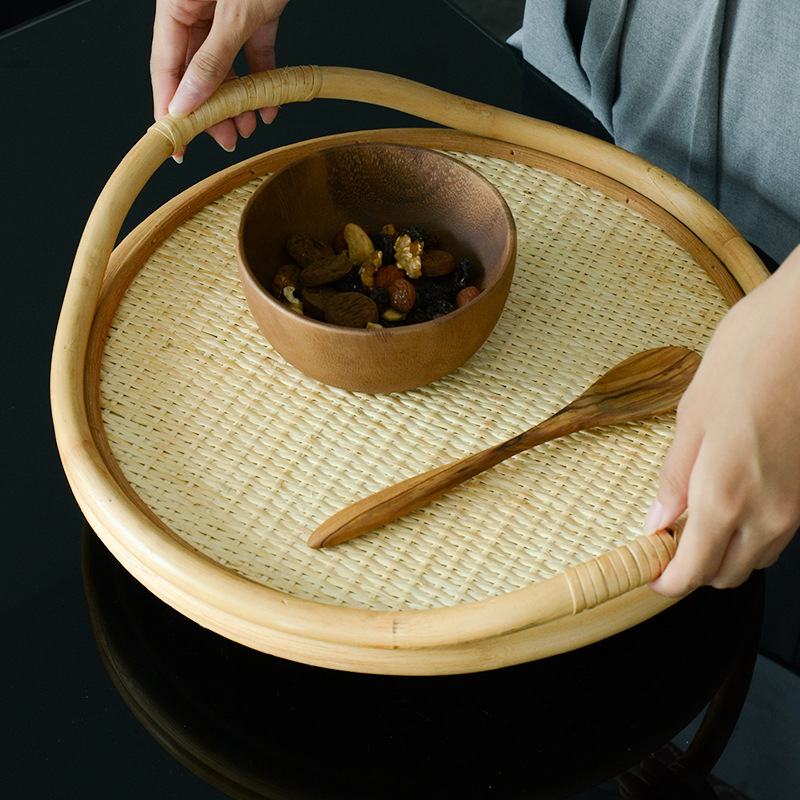 Natural Rattan Woven Tray, Sto - Rattan Tray Handle review and price