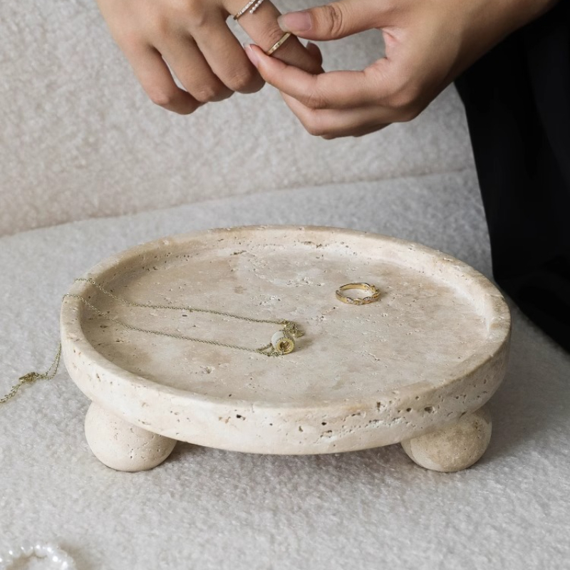 Retro Natural Marble Tray Deco - Travertine Tray Oval review and price