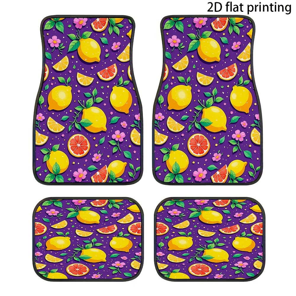 4pcs Car Floor Mats, Lemon And - Interior Design Illustrated review and price