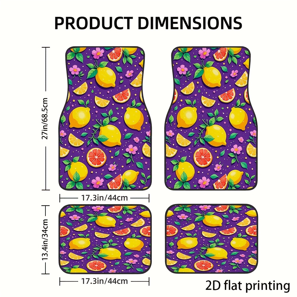 4pcs Car Floor Mats, Lemon And - Interior Design Illustrated review and price