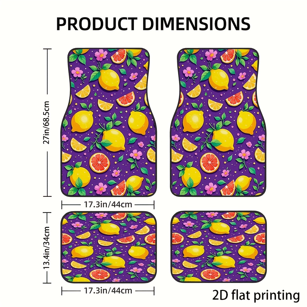 4pcs Car Floor Mats, Lemon And - Interior Design Illustrated review and price