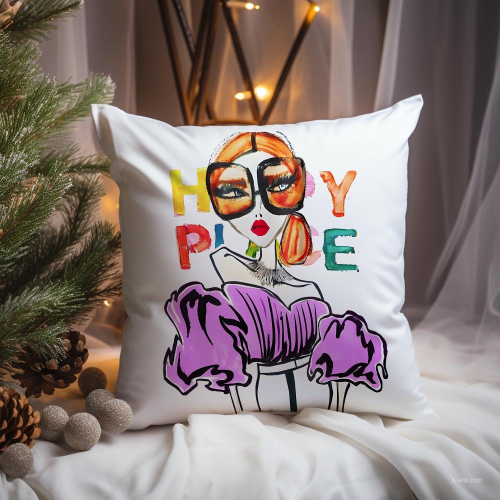 Chic Lady Illustration Cushion - Interior Design Illustrated review and price