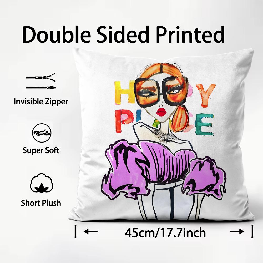 Chic Lady Illustration Cushion - Interior Design Illustrated review and price