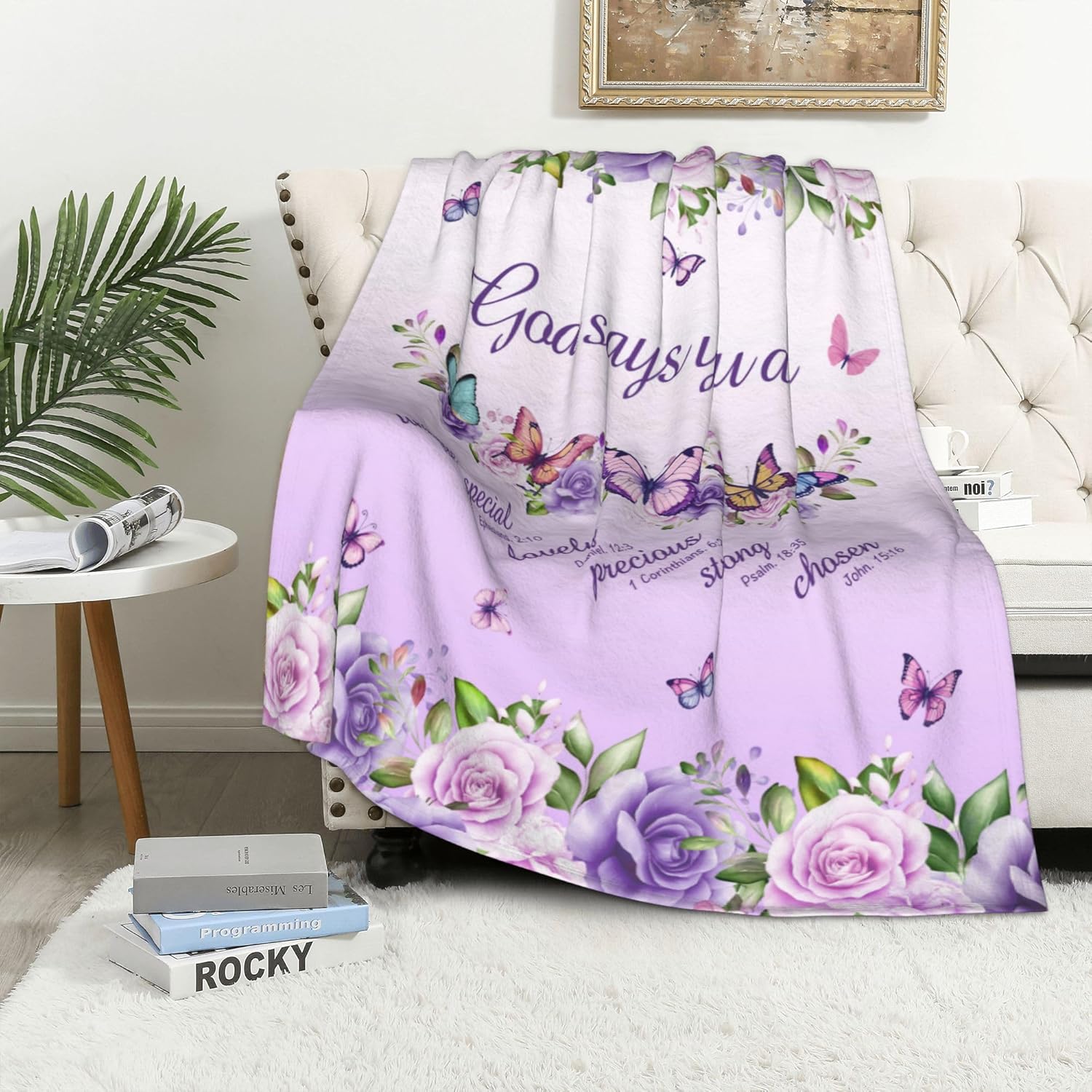 Purple Roses Butterflies Faith - Interior Design Quotes review and price
