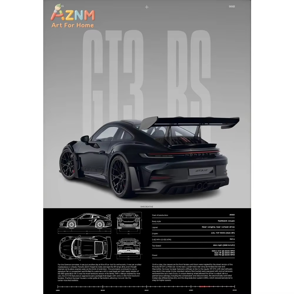 1pc Minimalist 911 GT3-RS 718  - Interior Designer review and price