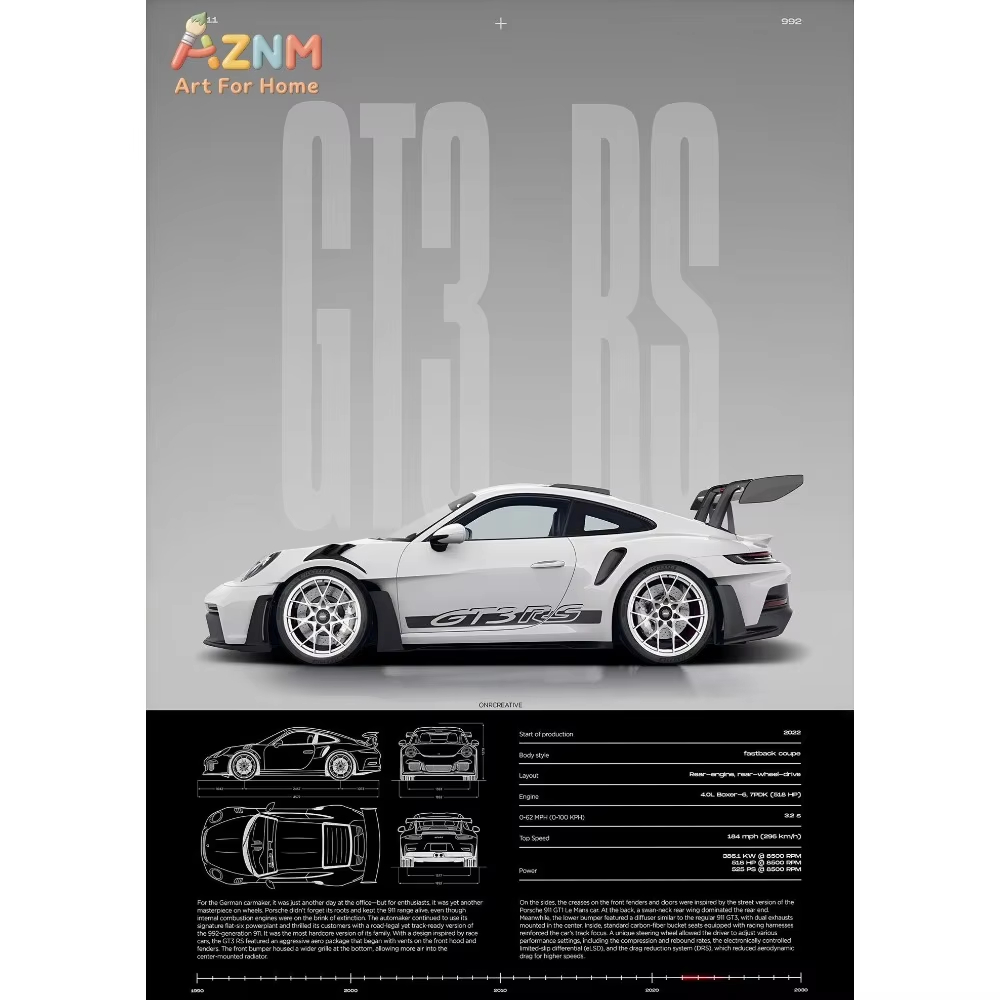 1pc Minimalist 911 GT3-RS 718  - Interior Designer review and price