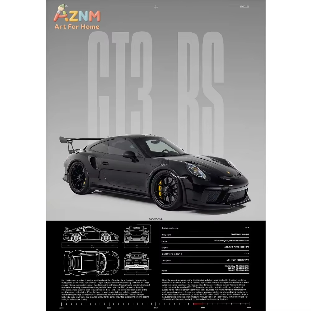 1pc Minimalist 911 GT3-RS 718  - Interior Designer review and price