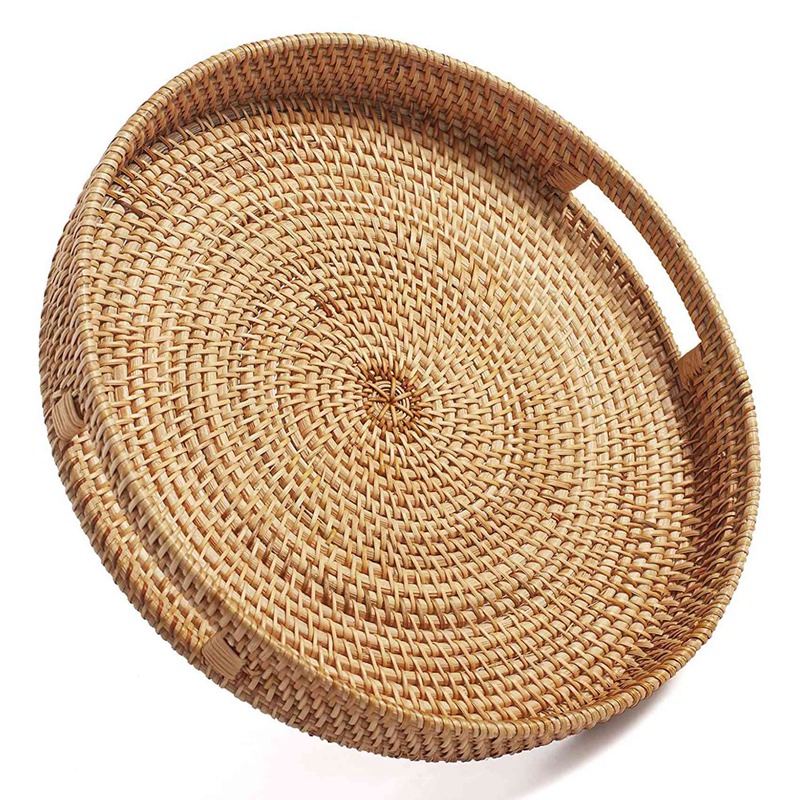 Round Rattan Serving Tray Deco - Rattan Tray Handle review and price