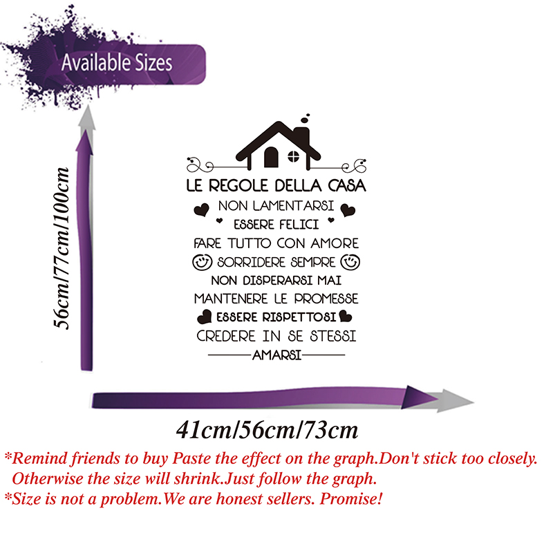 Italian House Rules Wall Decal - Interior Design Quotes review and price