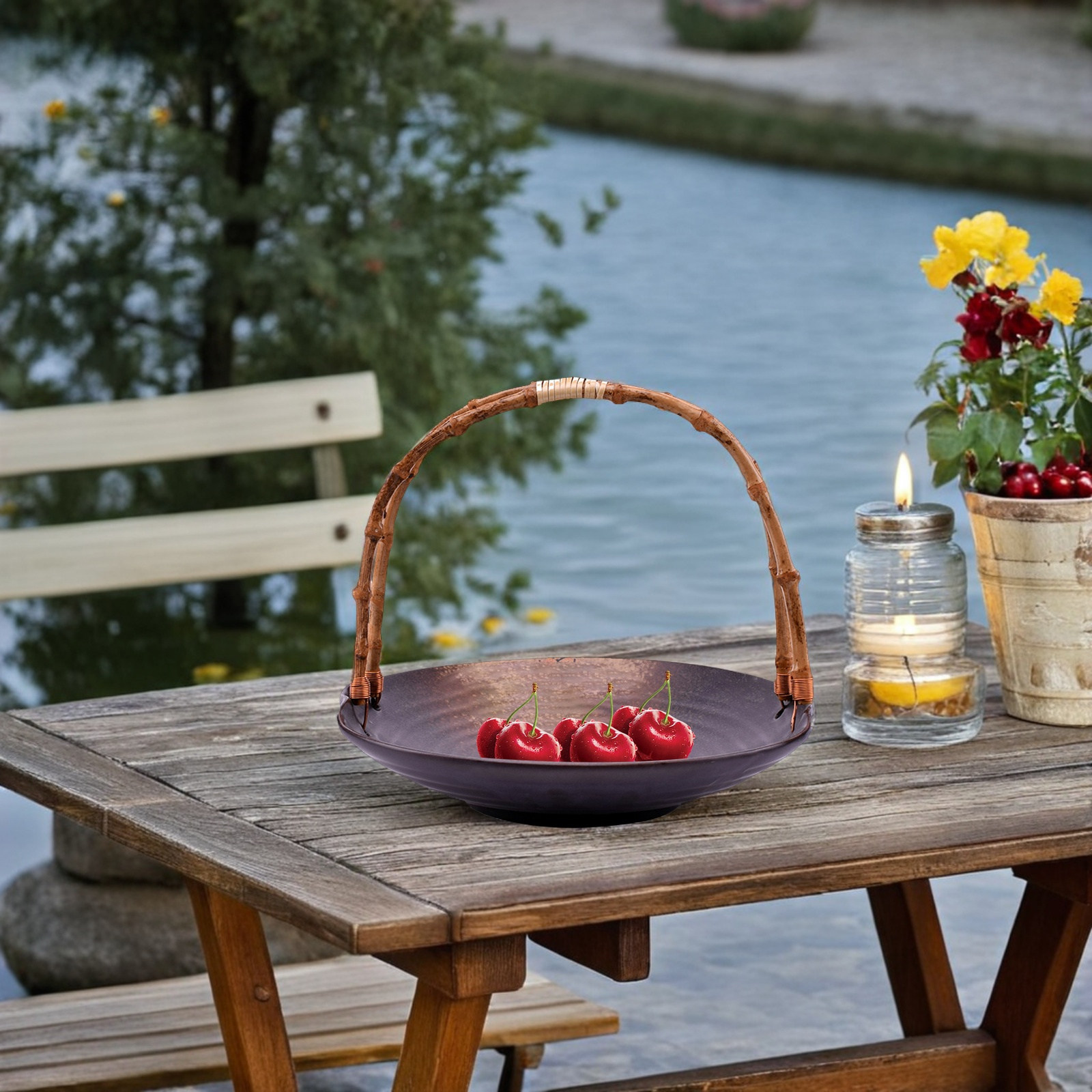 Rattan Wicker Serving Tray Han - Rattan Tray Handle review and price