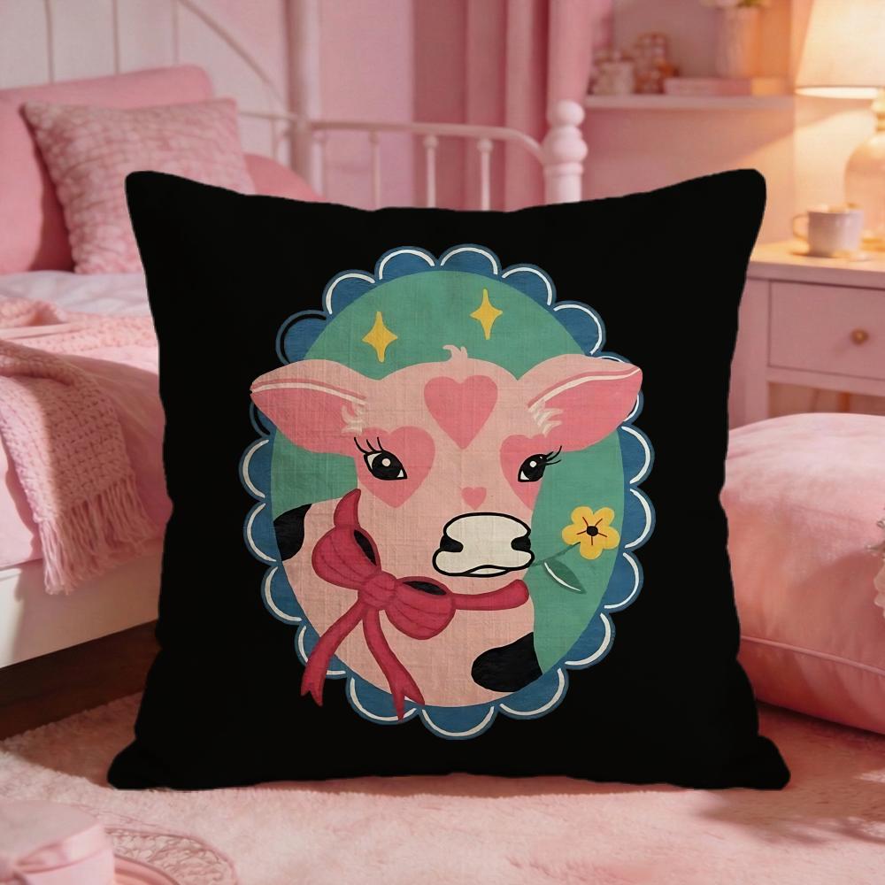 Cute Cow Illustration Cushion  - Interior Design Illustrated review and price