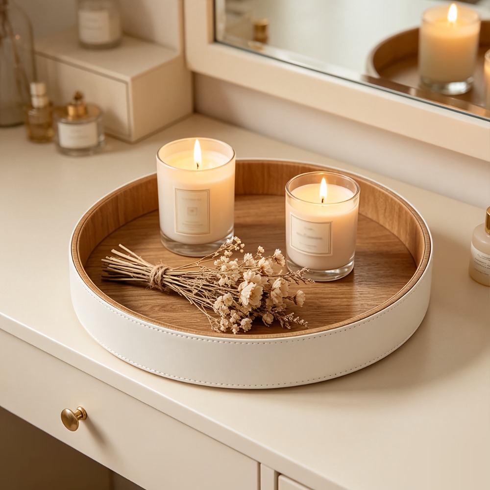 Circular Tray PU Leather Stora - Travertine Tray Oval review and price